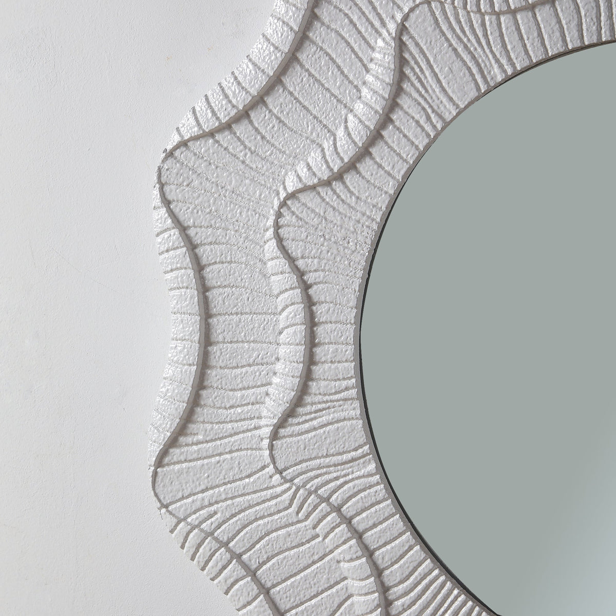 31.5 Inch Wavy Flower Wall Mirror
