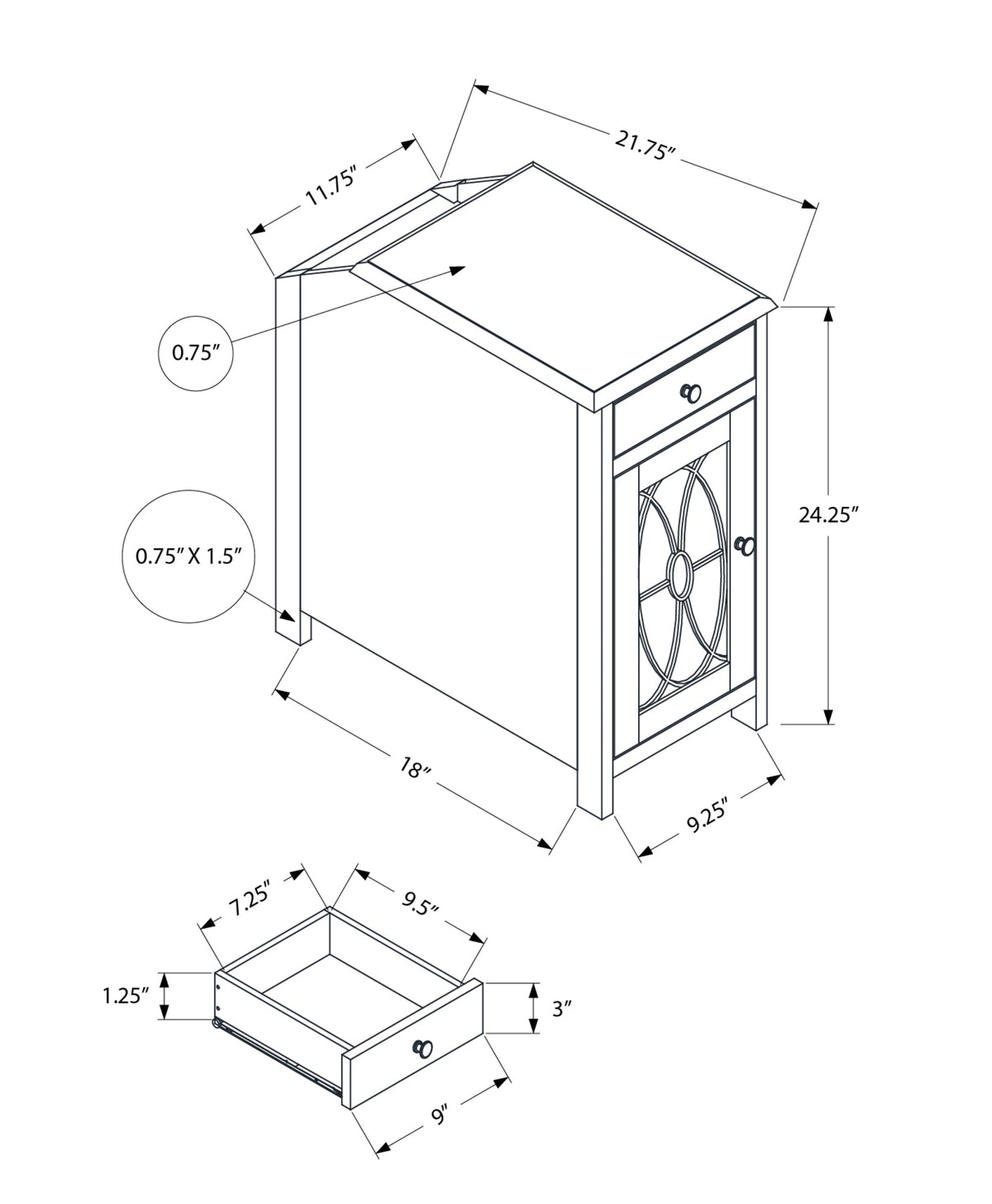Accent Table with Storage Drawer