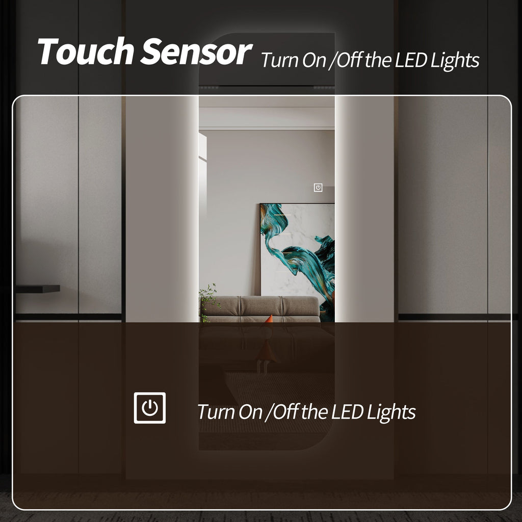 65" x 21" LED Full Length Wall Mirror