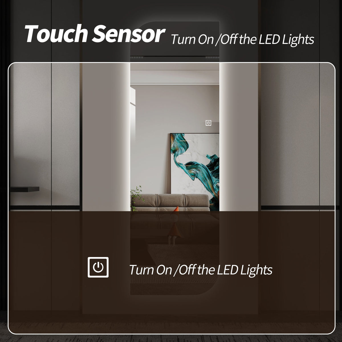 65" x 21" LED Full Length Wall Mirror
