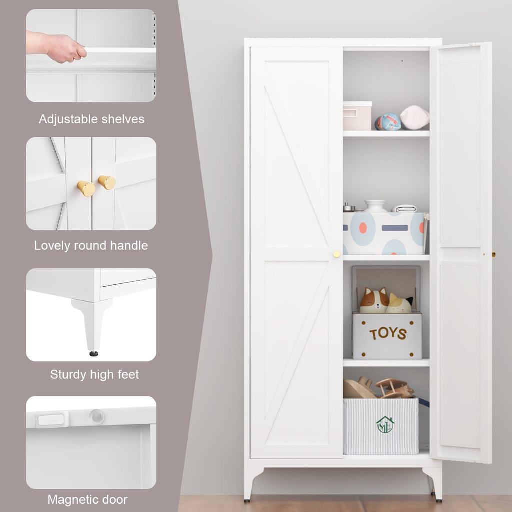 Metal Adjustable 2 Doors Storage Cabinet