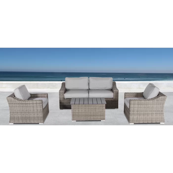 Stylish Fully Assembled 4-Person Wicker Sofa Seating Group