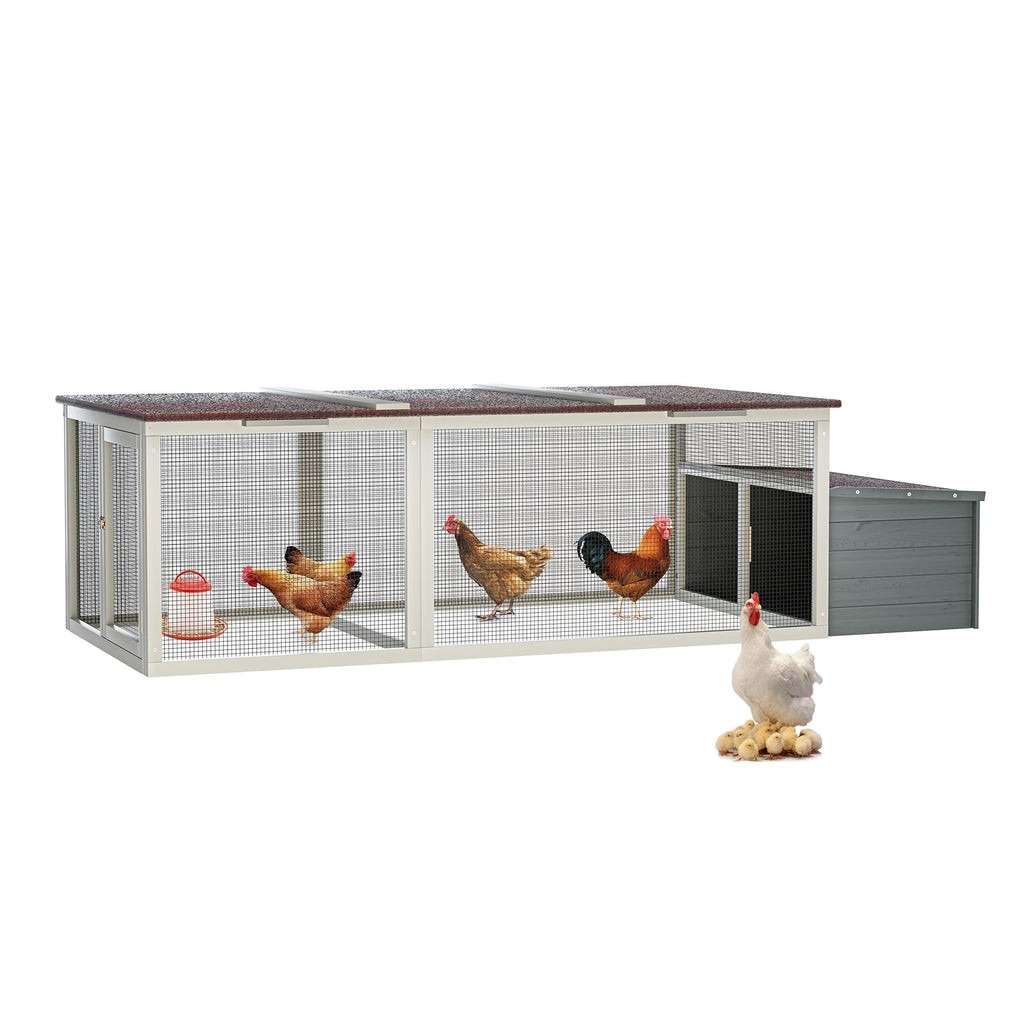 Large Wooden Chicken Coop with Nesting Box