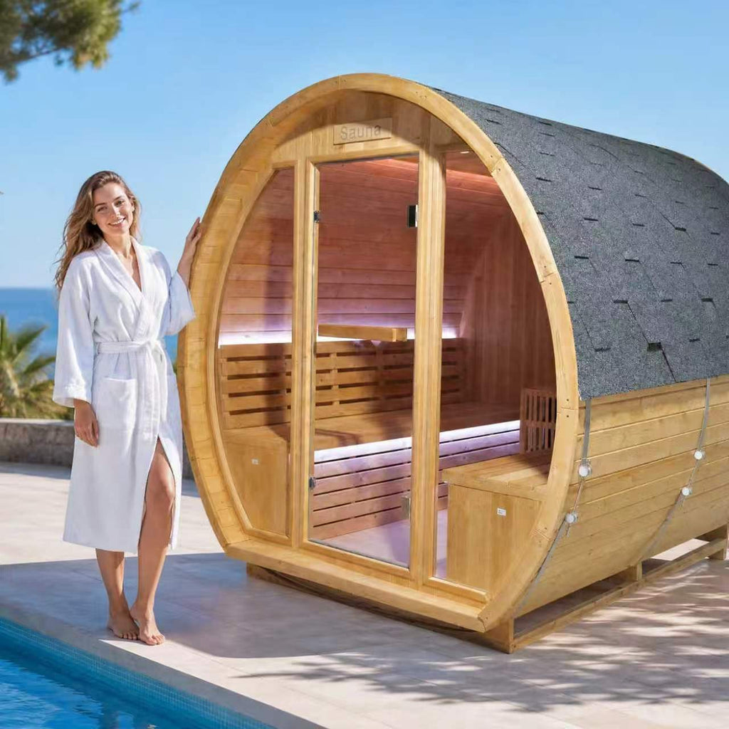 9000W 240V Finnish Carbonized Spruce Outdoor Sauna Room