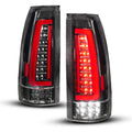 ANZO 88-99 Chevy/GMC C/K1500/2500/3500 Full LED Light Tube Taillights Black Housing Clear Lens 311485