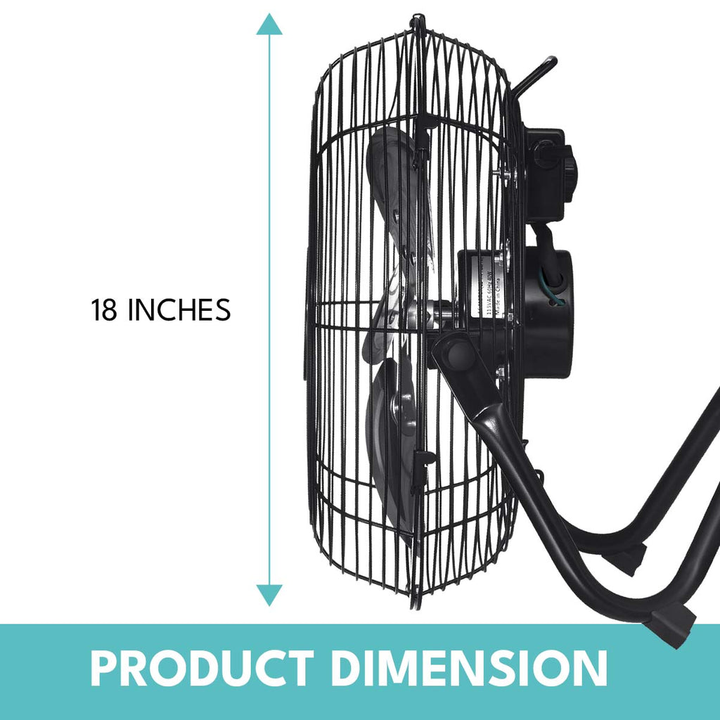 18 In. 3-Speed High-Velocity Industrial Heavy Duty Metal Floor Fan