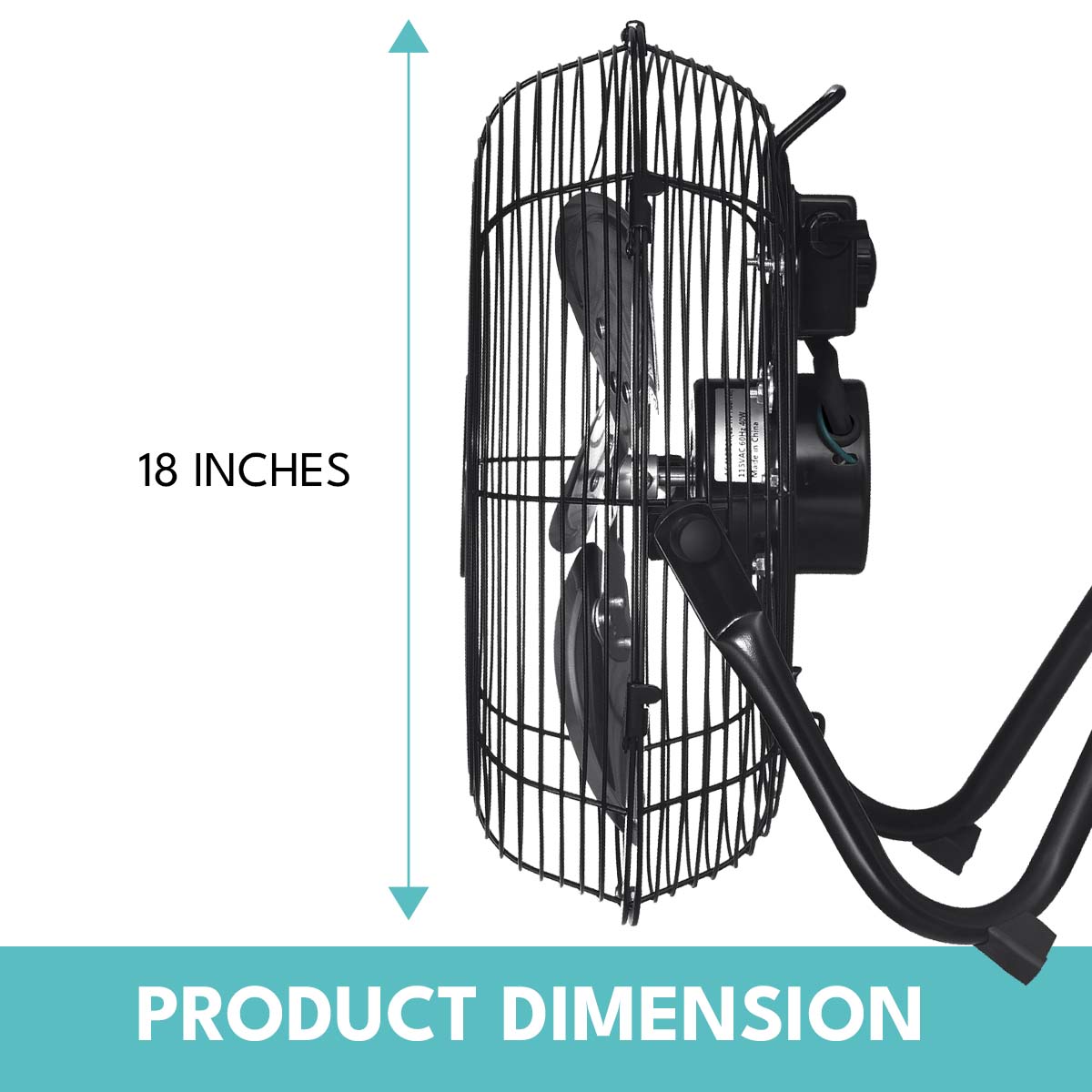18 In. 3-Speed High-Velocity Industrial Heavy Duty Metal Floor Fan