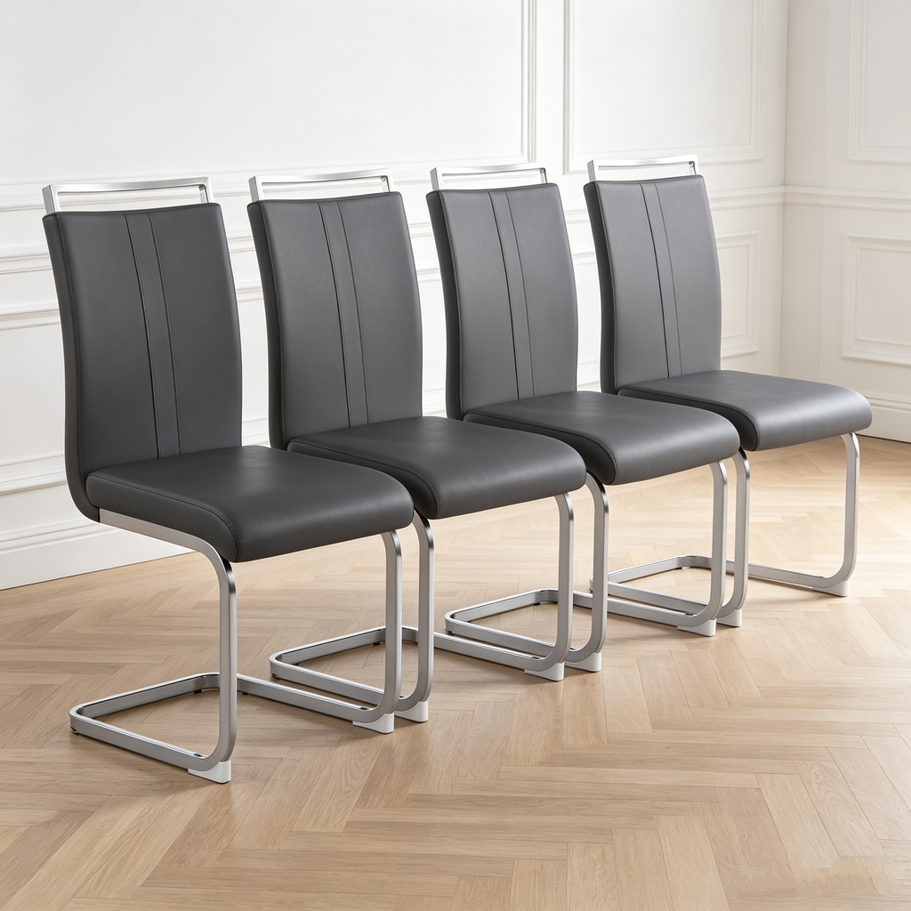 Modern PU Faux Leather Dining Chairs Set of 4