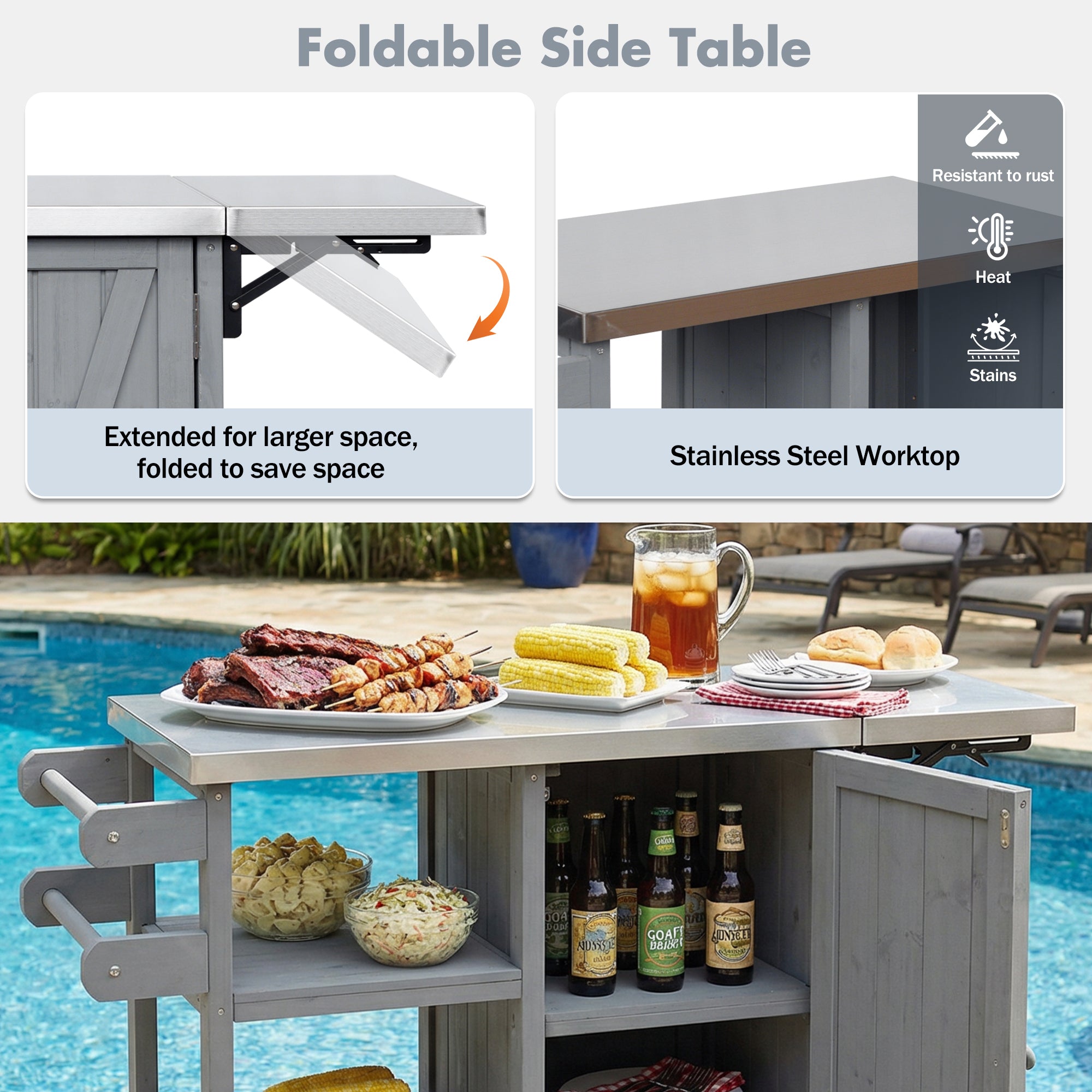 Foldable Outdoor Kitchen Island