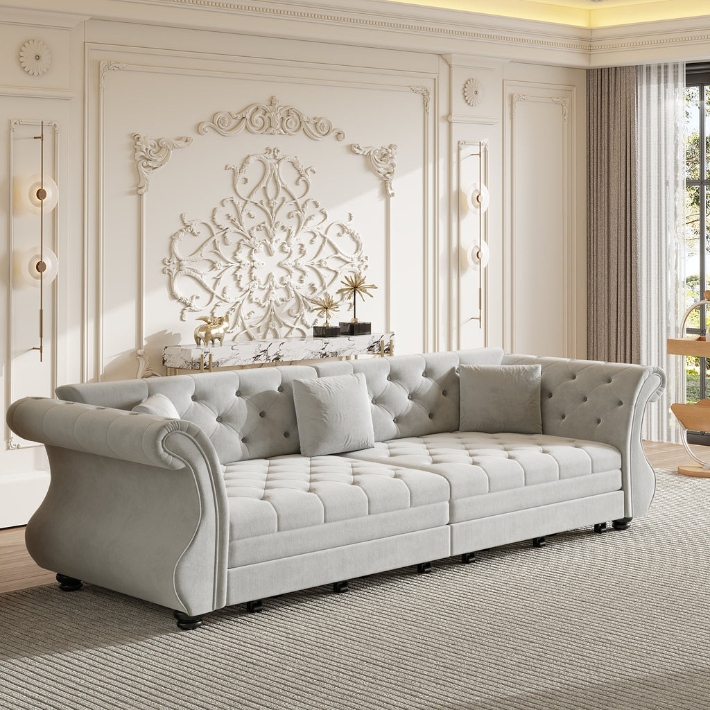 97.6" Oversized Chesterfield Pull Out Sofa Bed