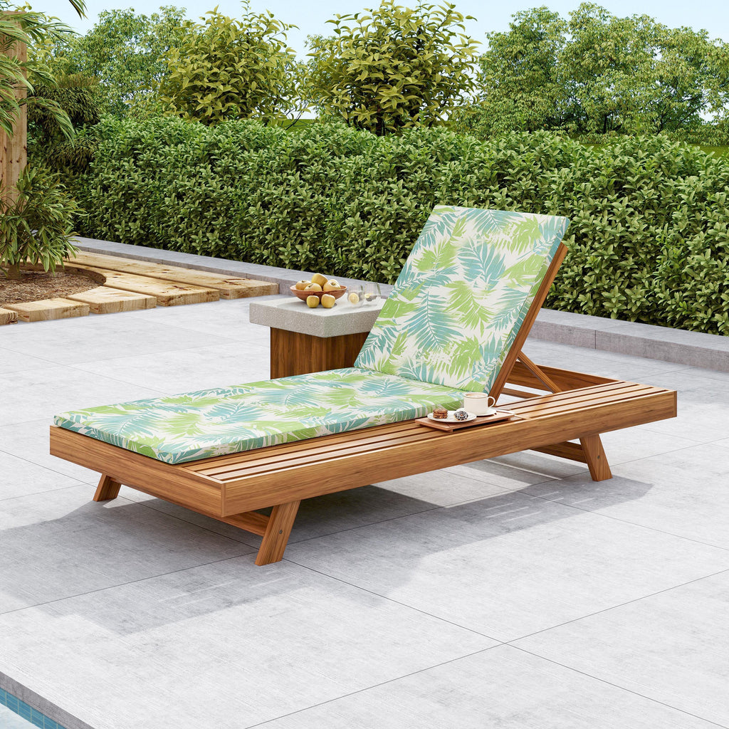 Lounge Chaise Set - Premium Acacia Wood with Cushions