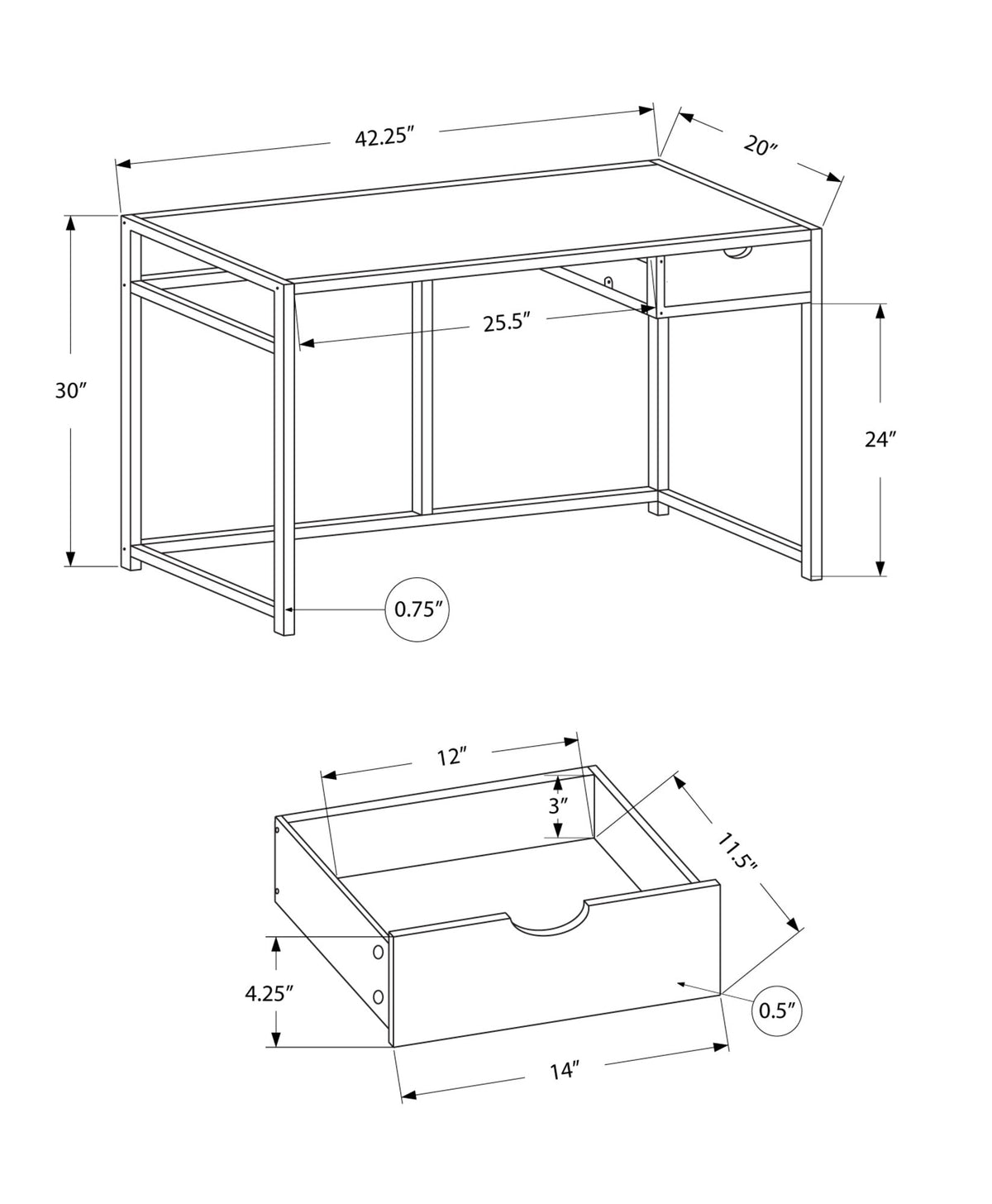 Computer Desk with Storage Drawer