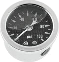 Bikers Choice 0-100 PSI Oil Pressure Gauge Carbon Face Stainless Bezel Liquid Filled Univ Custom 496456