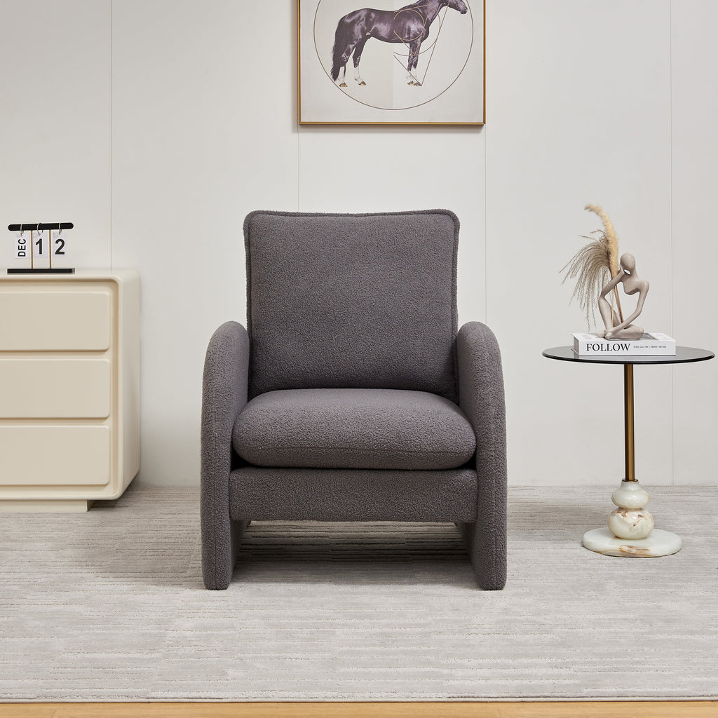 Modern Sherpa Upholstered Accent Chair
