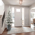 4.5FT Flocked Christmas Tree with Pot Base