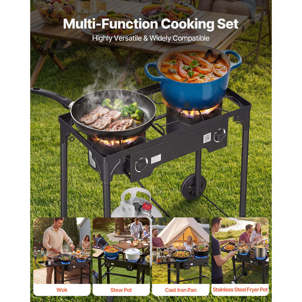 2 Burner Outdoor Propane Gas Stove