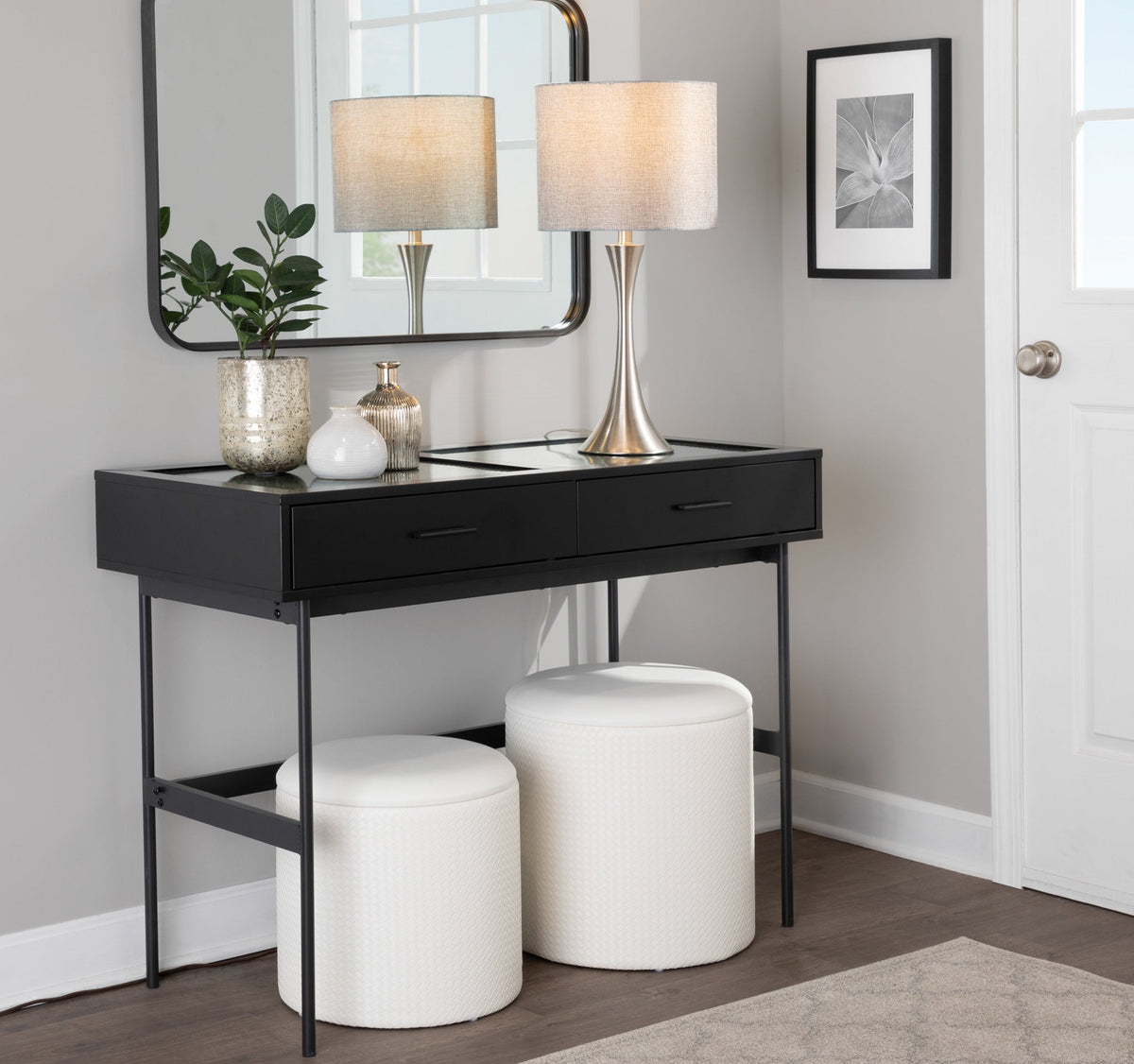 24" Contemporary Metal Table Lamp