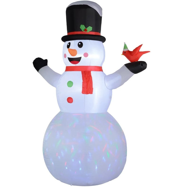 Giant Inflatable Snowman With Rotating Colorful LED Light