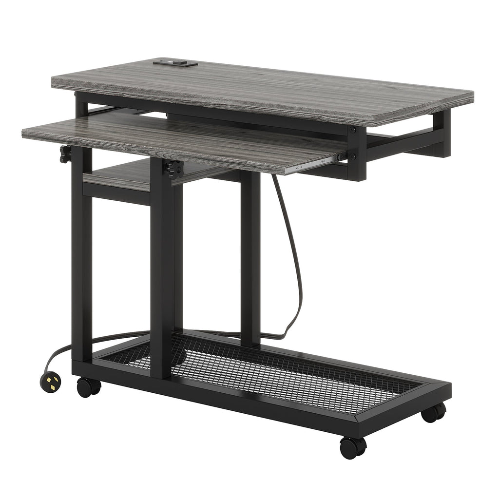 28"-39.3" Height Adjustable Portable Desk with USB Ports