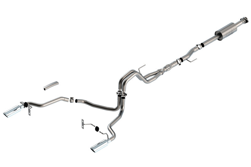 Borla F-150 2021 5.0L 4dr CC SB EC STB Lariat/KR/Platinum/LTD 3/2.25 SRE Cat-Back ATAK CHR Tips 140867