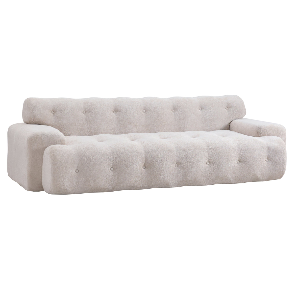 88 in. Cloud 3 Seater Chenille Sofa with Button Tufting