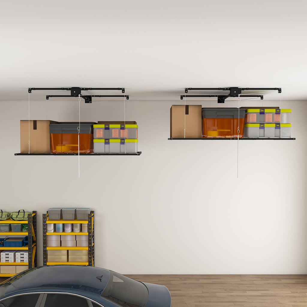 Black Overhead Garage Storage Rack 3x6 FT