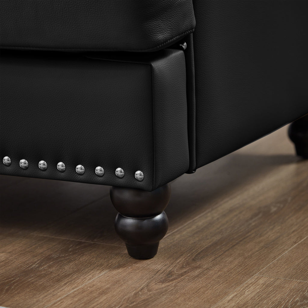 83" Modern Classic Design Leather Sofa