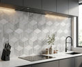 Hexagon Carrara Gray Marble Wall Décor