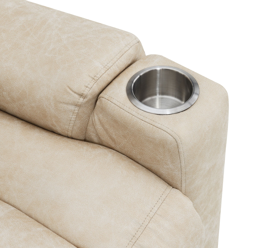 Nairi Ivory Leather Aire Power Motion Recliner