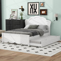 Full Size Wood Platform Bed with Headboard and Twin Size Trundle