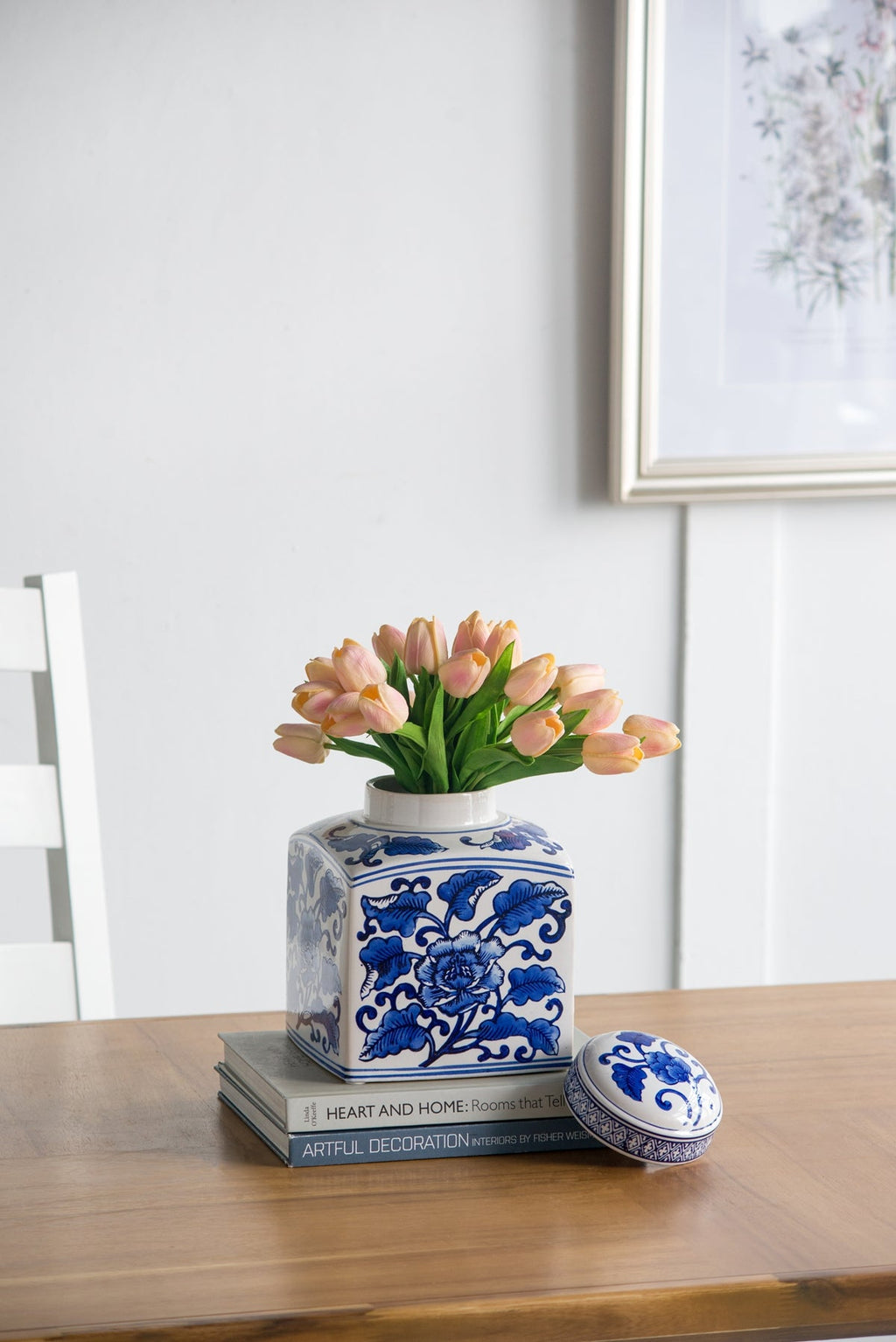 5x5x8" Hand Painted Square Canister