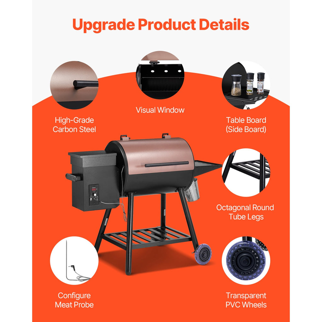 Wood Pellet Grill Smoker Outdoor Electric BBQ Grill