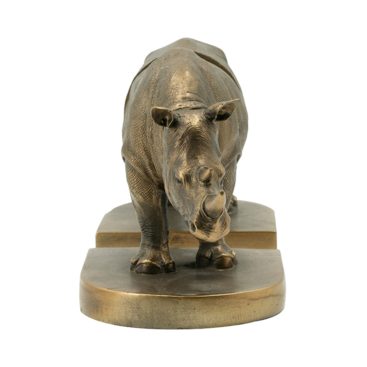 Rhino Bronze Bookends - Set of 2
