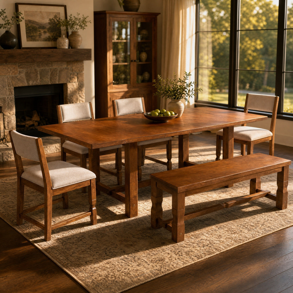 TOPMAX 6-Piece Dining Set with Bench