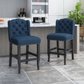 Vienna Contemporary Fabric Tufted Wingback Counter Stools, Set of 2