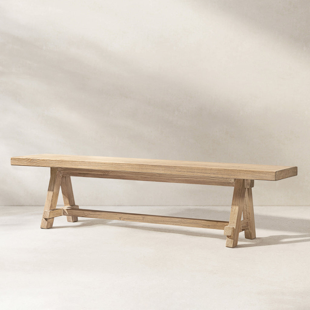 Hawthorne 72" Reclaimed Elm Trestle Dining Bench