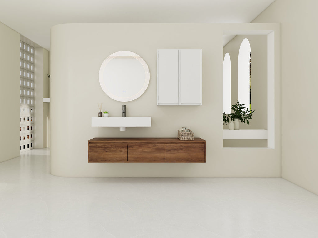 60 Inch Wall-Mounted Bathroom Vanity
