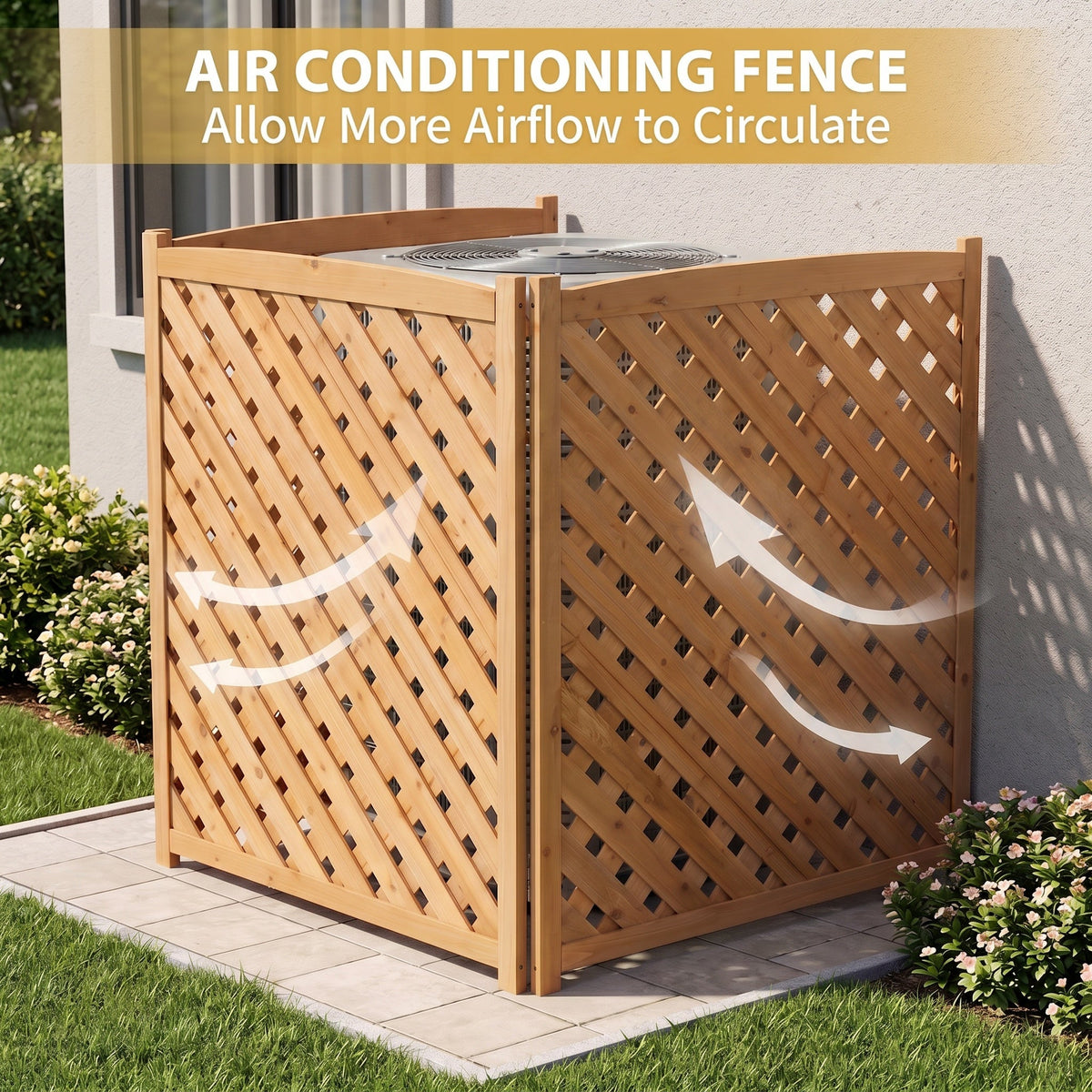 3-Panel Outdoor Air Conditioner Fence Screen