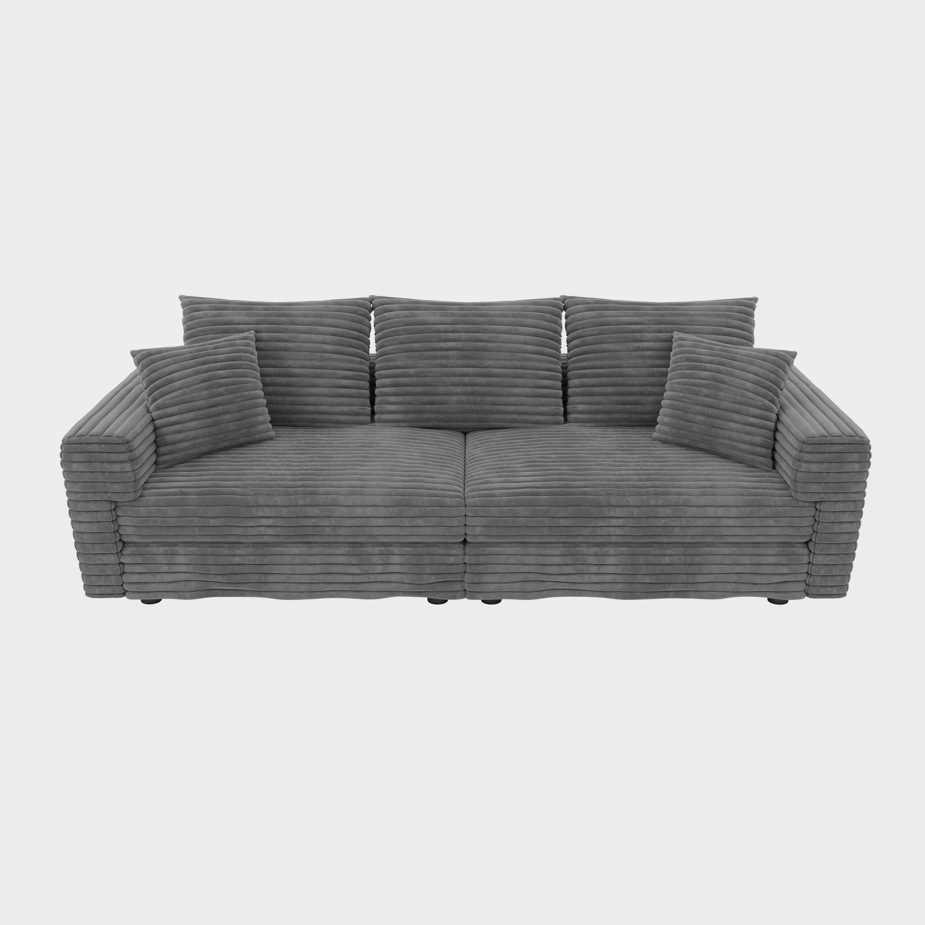 Plush Corduroy 3-Seat Sofa