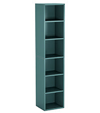 70.9" Blue 6-Tier Narrow Corner Cube Bookcase