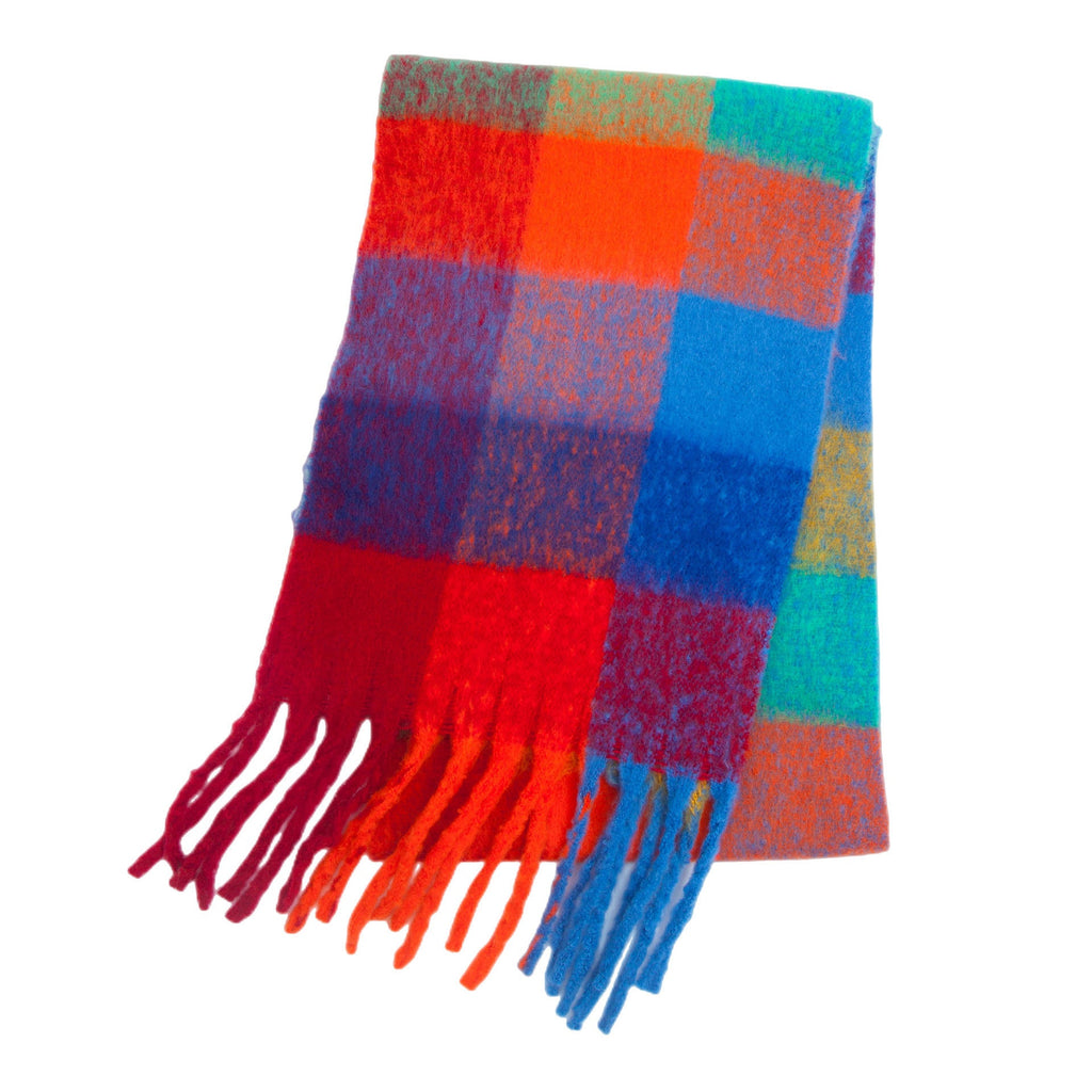 Cashmere-look Plaid Thickened Warm Scarf