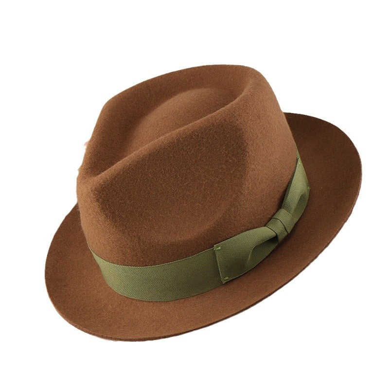 Retro British Wool Top Hat Contrast-color Felt