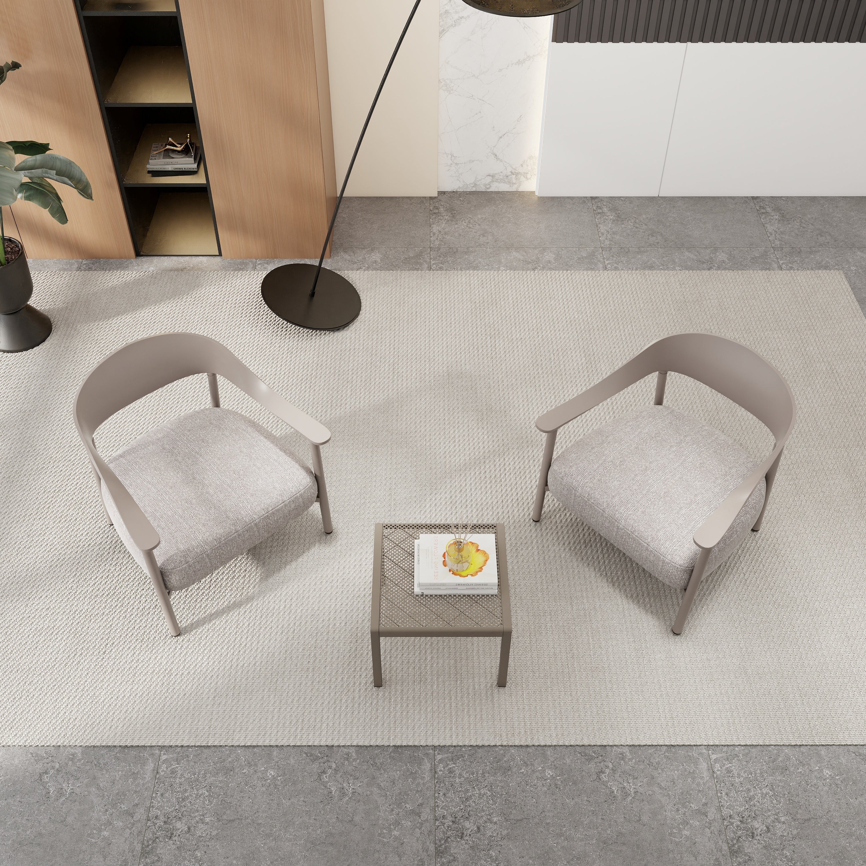 Summer Modern 2-Piece Accent Chair Set with Coffee Table
