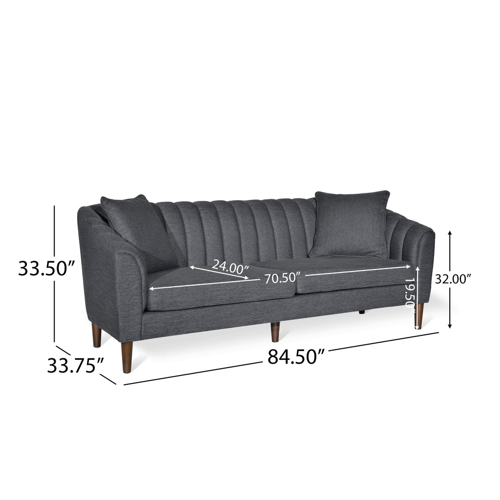 Contemporary 3-Seater Sofa with Accent Pillows