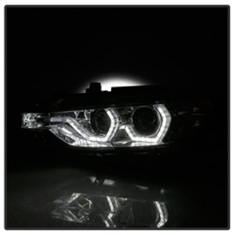 Spyder 12-14 BMW F30 3 Series 4DR Projector Headlights - LED DRL - Smoke (PRO-YD-BMWF3012-DRL-SM) 5084361
