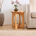 Natural Pine Wood Round End Table