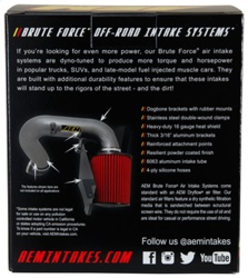 AEM Induction AEM Dryflow Conical Air Filter 6in Base OD x 3.5in Flange ID x 5.25in Height 21-204BF