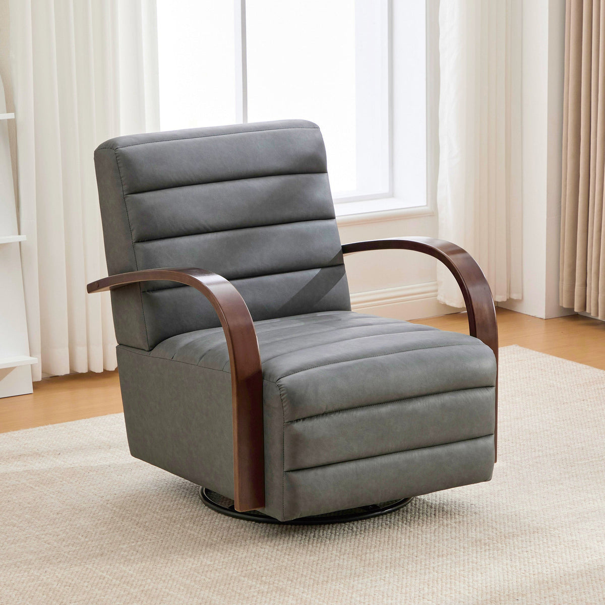 30.7" Modern Upholstered 360° Swivel Accent Chair