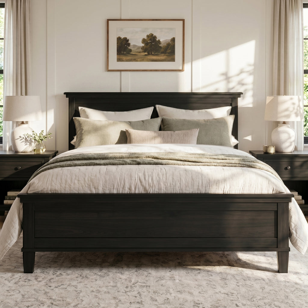 Mid-Century Modern Wood Platform Bed - Full Size