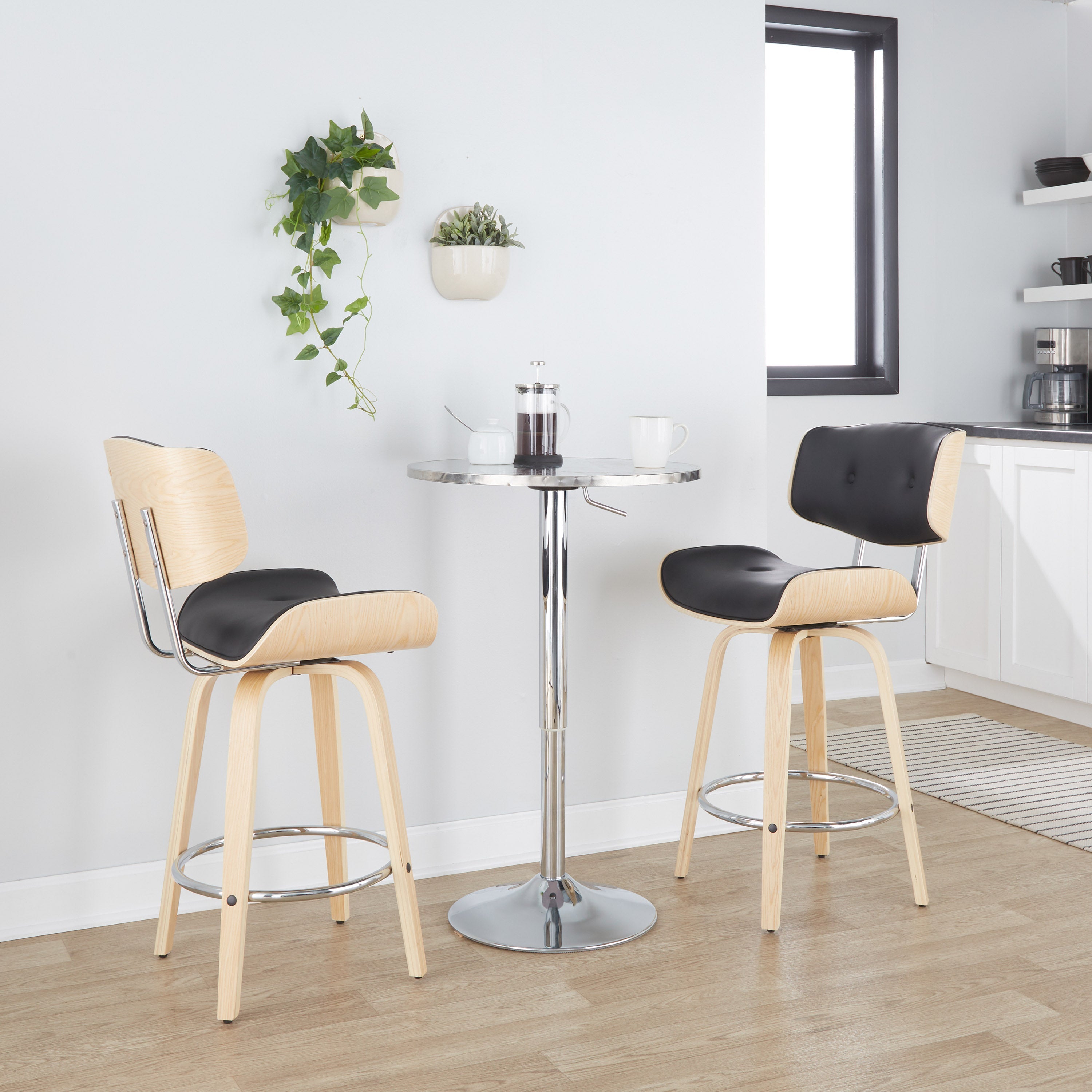 Contemporary Adjustable Round Bar Table